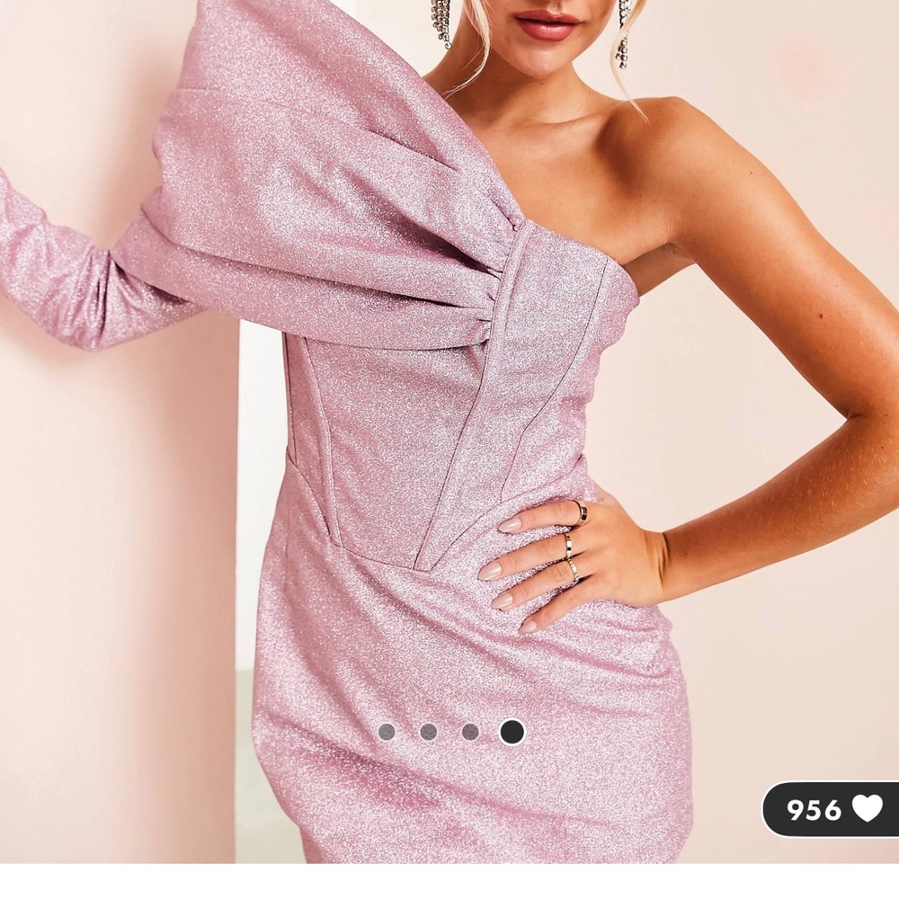 ASOS LUX structured one shoulder mini dress